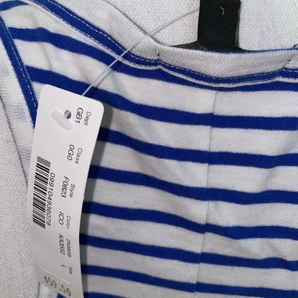 NWT J Crew Blue and White Stripe Tank Dress - Picture 9 of 9